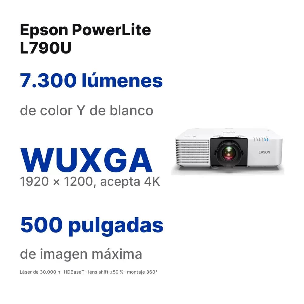 Epson PowerLite L790U – proyector láser WUXGA de 7.300 lúmenes