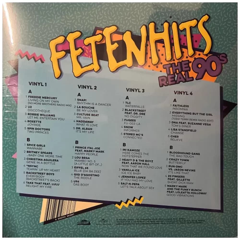Fetenhits: The Real 90s (Vinilo Cuádruple 4LP nuevo)