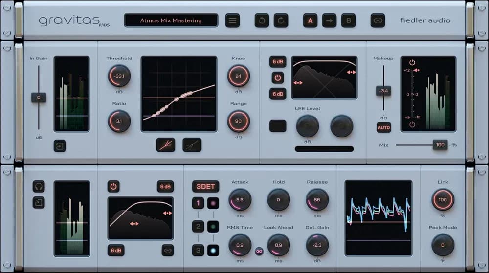 Fiedler Audio gravitas MDS – Compresor y expansor de mezcla y masterización, de mono a 128 canales (Descarga Digital)