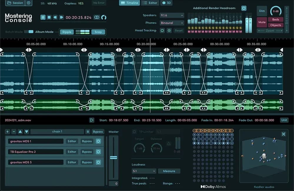 Fiedler Audio Mastering Console – Masterización Dolby Atmos aprobada por Dolby Labs (Descarga Digital)
