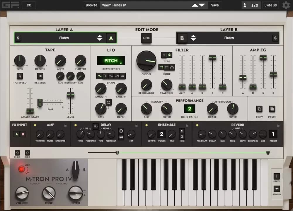 GForce M-Tron Pro IV – Mellotron M400 Virtual (Descarga Digital)