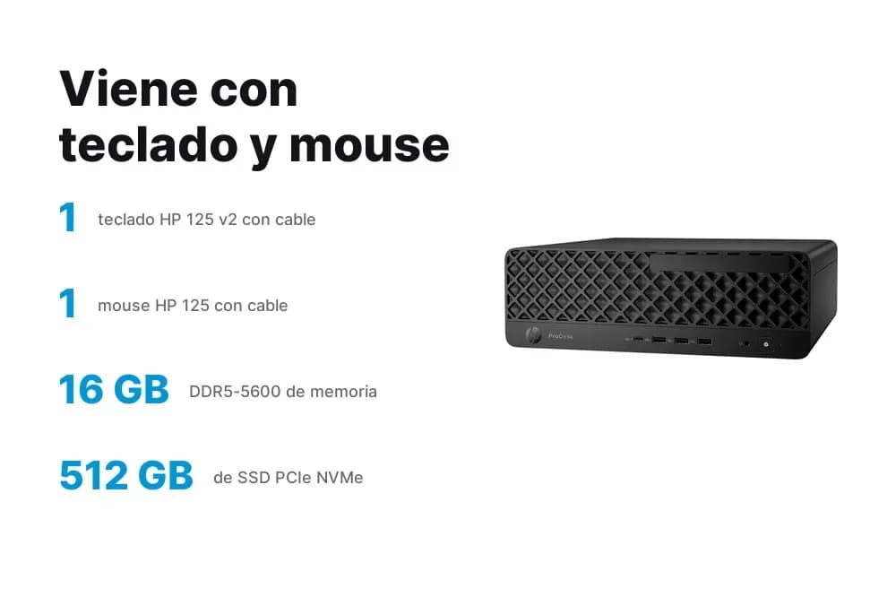HP ProDesk 4 SFF G1i – computador de escritorio con teclado y mouse