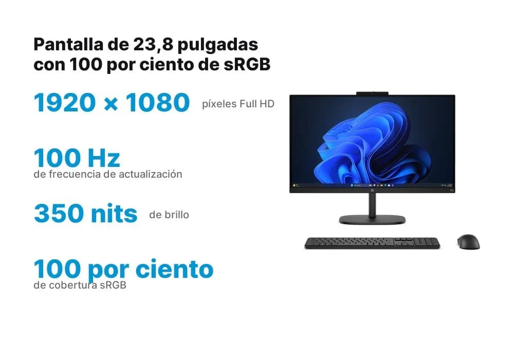 HP ProStudio 2 AiO G2i – todo en uno de 23,8" con 100 % sRGB