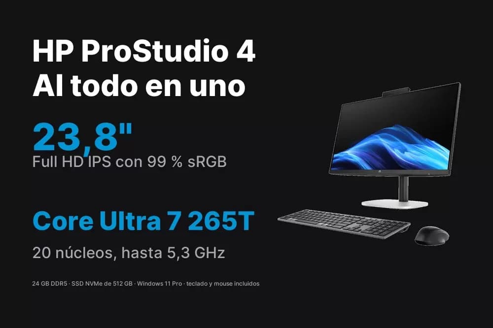 HP ProStudio 4 AI – Todo en uno 23,8" Core Ultra 7, 24 GB, 512 GB