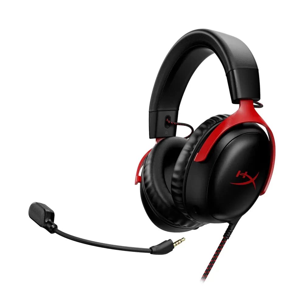 HyperX Cloud III – Audífonos Gamer con Cable Negro y Rojo