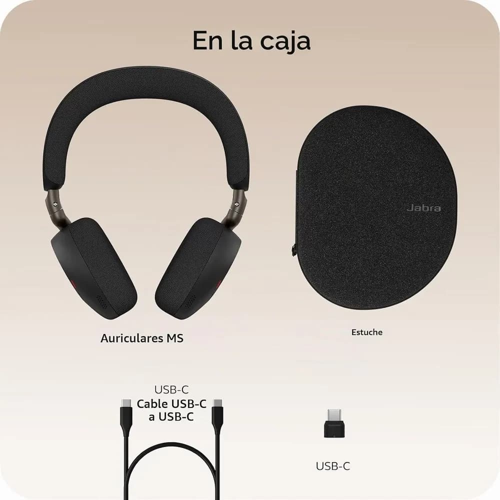 Jabra Evolve3 75 MS – Audífonos Inalámbricos con Micrófono y Cancelación de Ruido