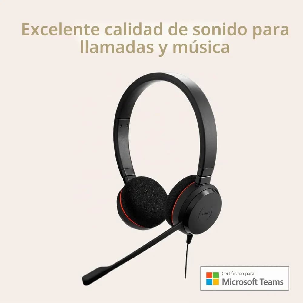 Jabra Evolve 20 MS Stereo – Audífonos con Micrófono USB para Oficina