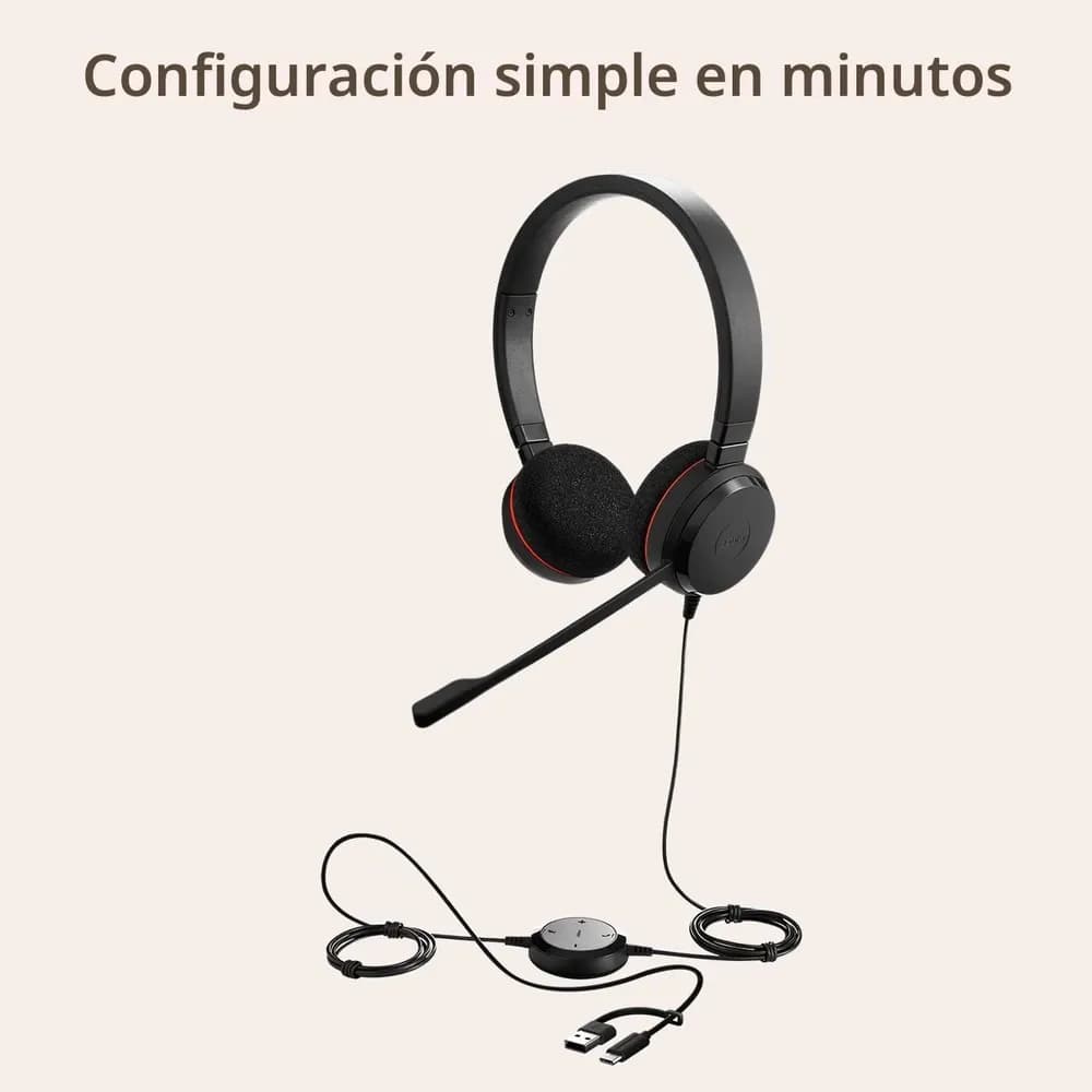 Jabra Evolve 20 MS Stereo – Audífonos con Micrófono USB para Oficina