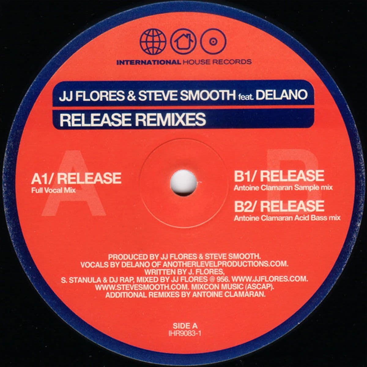 JJ Flores & Steve Smooth Feat. Delano – Release (Remixes) (Vinilo usado) (VG+) Box 4B