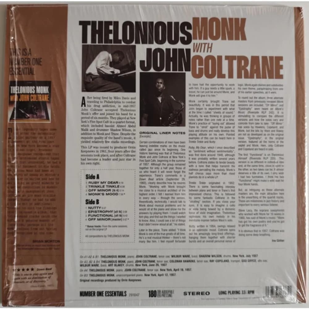 John Coltrane, Thelonious Monk - Thelonious Monk with John Coltrane (LP nuevo)