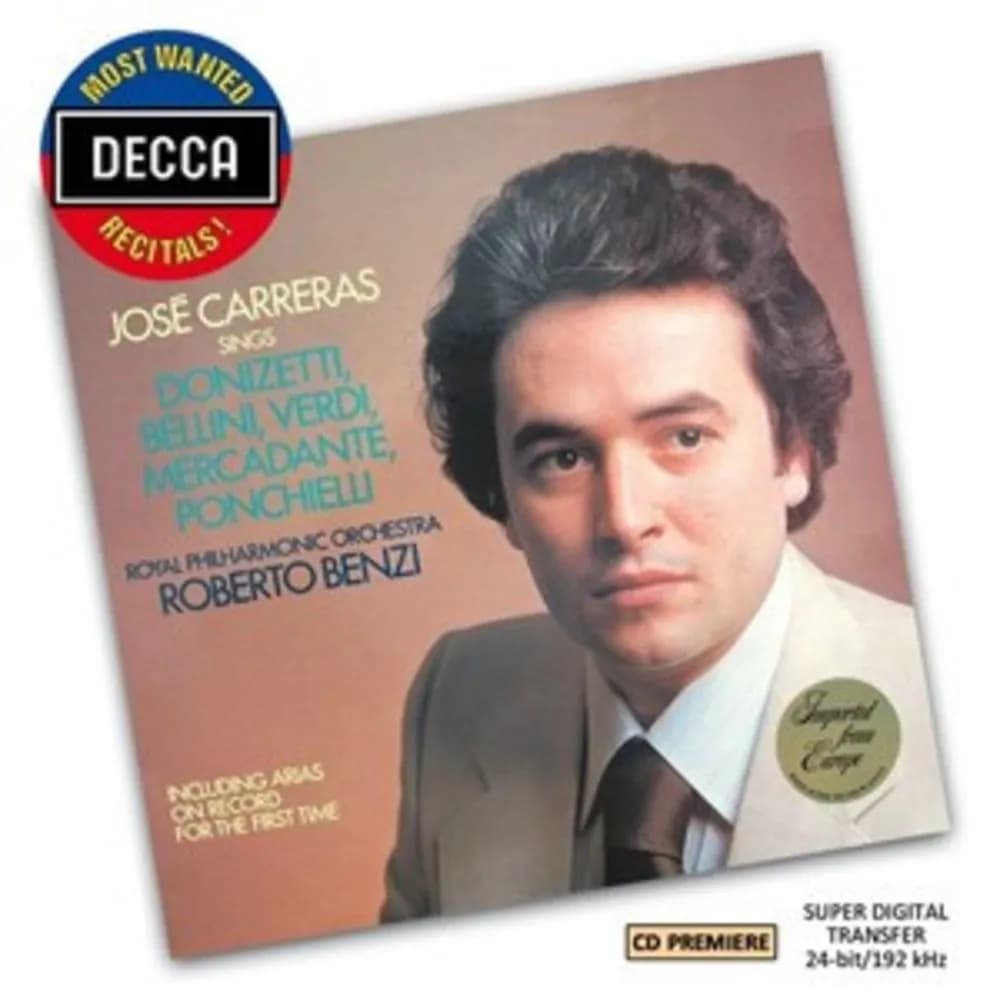 José Carreras, Royal Philharmonic Orchestra, Roberto Benzi - José Carreras Sings Donizetti, Bellini, Verdi, Mercadante, Ponchielli (CD nuevo)