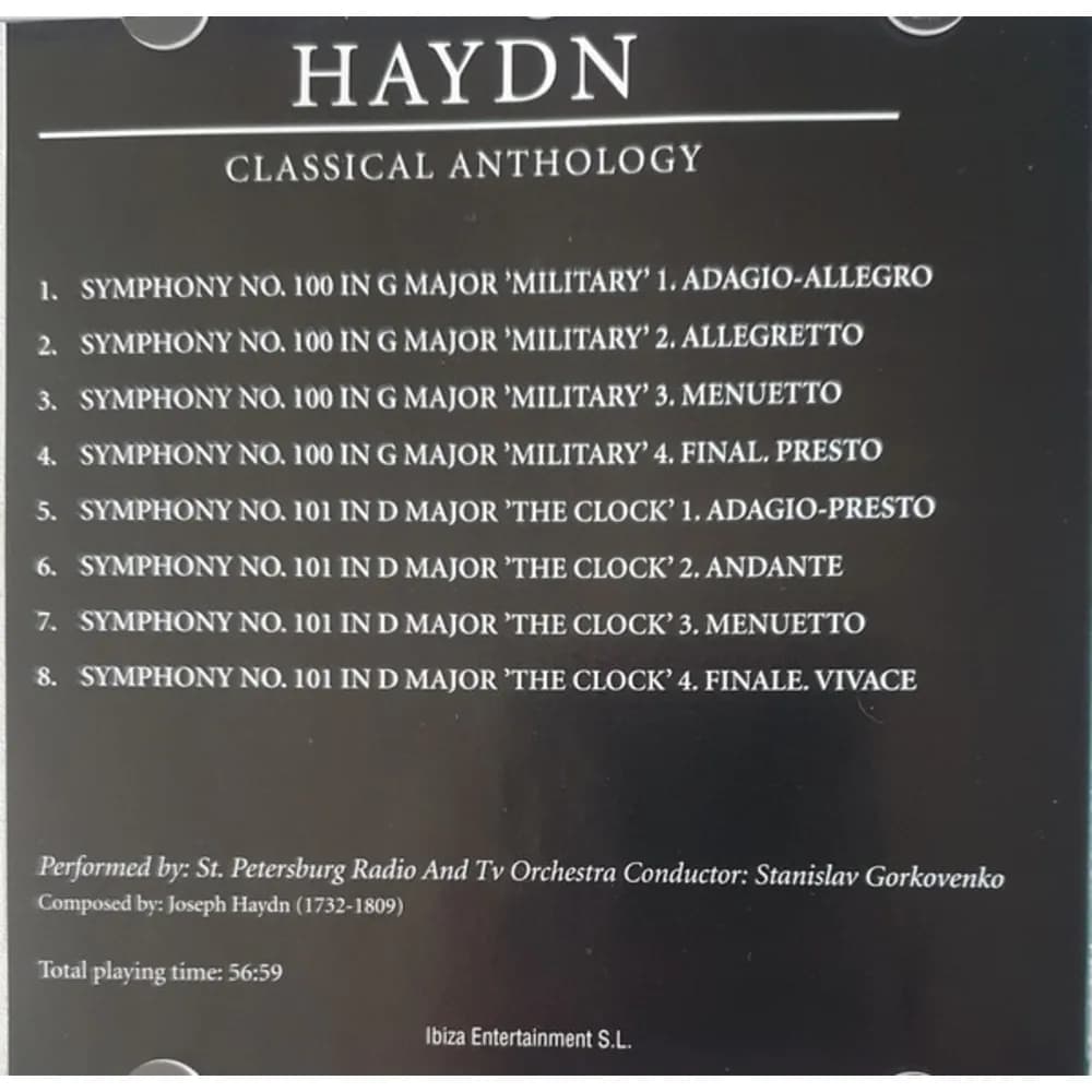 Joseph Haydn, St. Petersburg Radio & TV Orchestra, Stanislav Gorkovenko - Symphony No.100 In G Major "Military" / Symphony No.101 In D Major "The Clock" (CD nuevo)