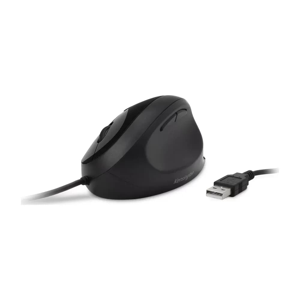 Kensington Pro Fit Ergo – Mouse Ergonómico con Cable y Clic Silencioso