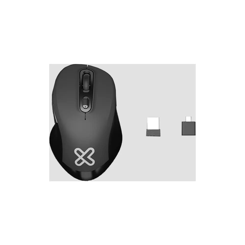 Klip Xtreme Biglider – Mouse Inalámbrico Ergonómico con Receptores USB-C y USB-A