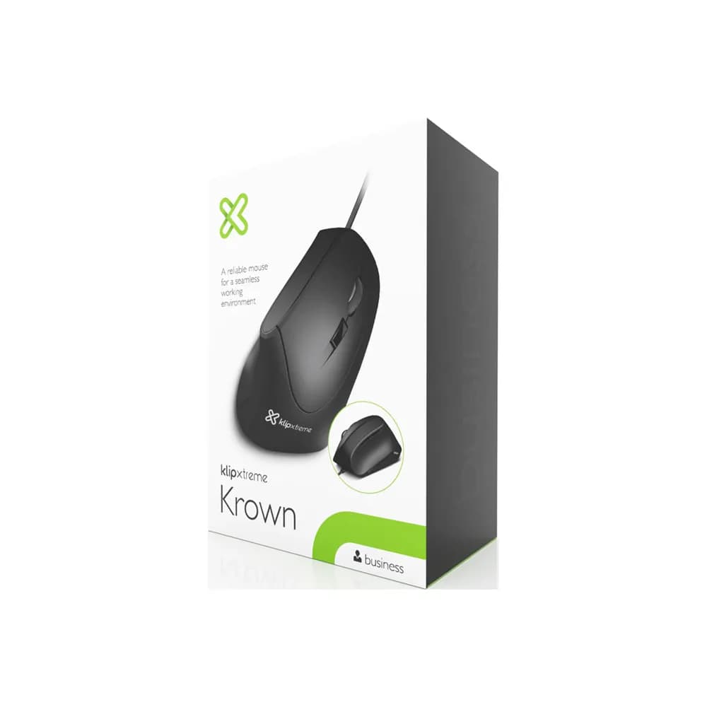 Klip Xtreme Krown – Mouse Vertical Ergonómico con Cable USB