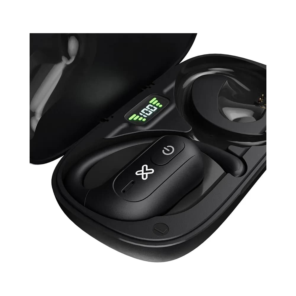 Klip Xtreme Openbuds KOE-250BK – Audífonos Open Ear con Estuche LED