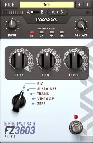 Kuassa Efektor FZ3603 Fuzz – Motor de fuzz con cinco modelos clásicos (Descarga Digital)