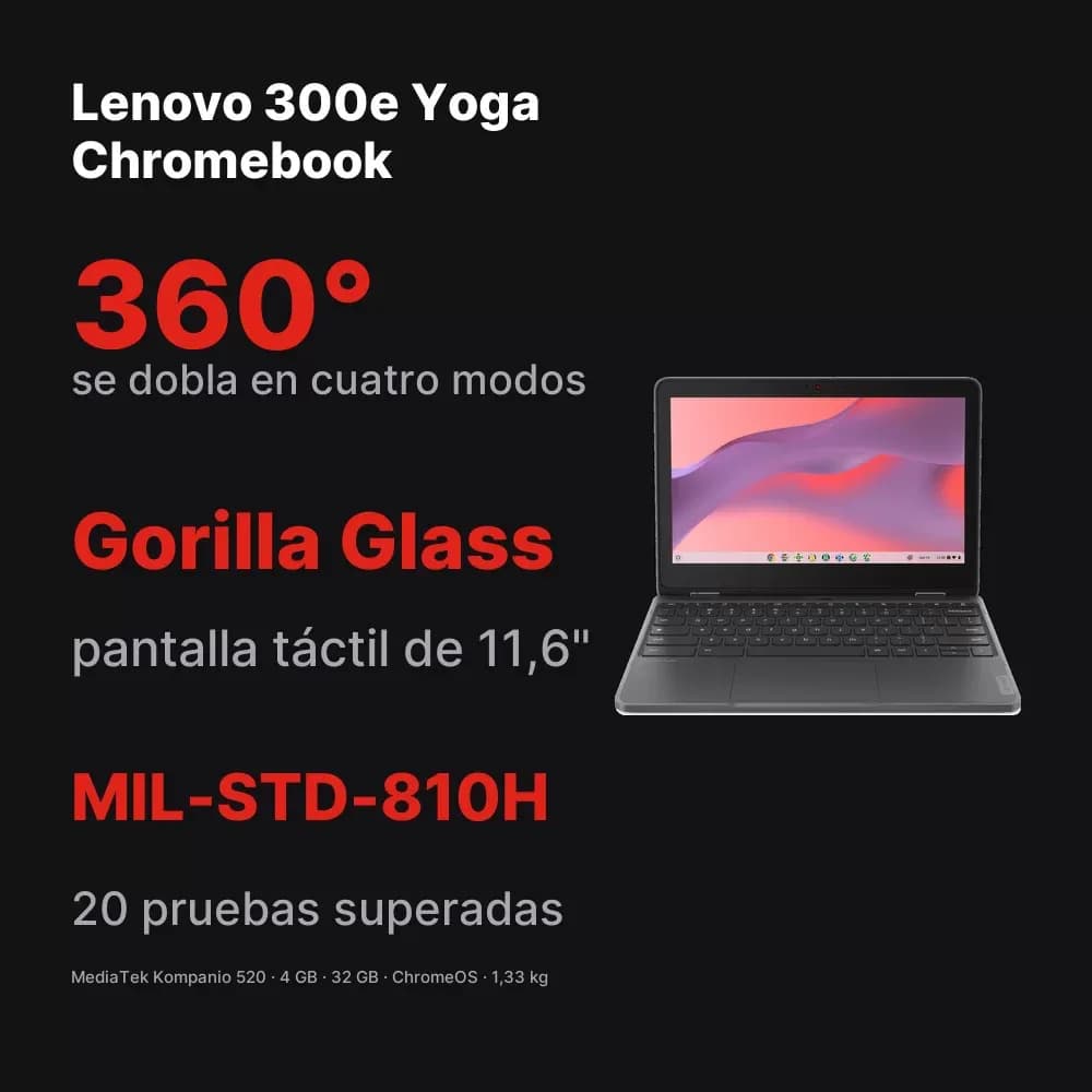 Lenovo 300e Yoga Chromebook – convertible 11,6" táctil