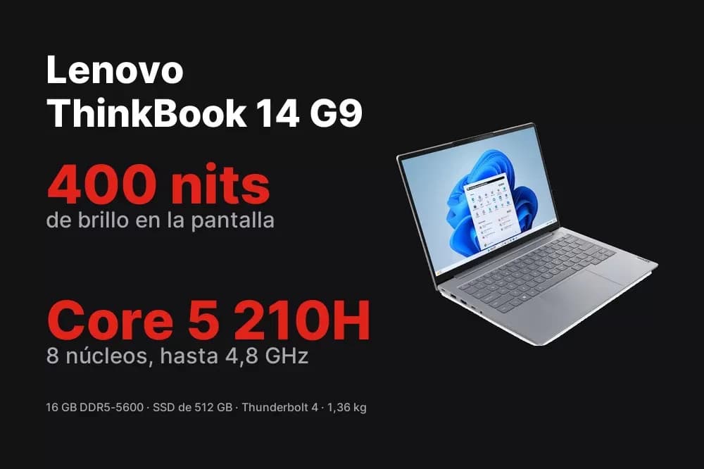 Lenovo ThinkBook 14 G9 – Notebook 14" Core 5, 400 nits