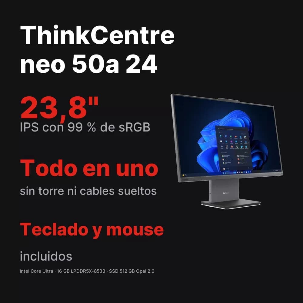 Lenovo ThinkCentre neo 50a 24 – todo en uno 23,8" Core Ultra