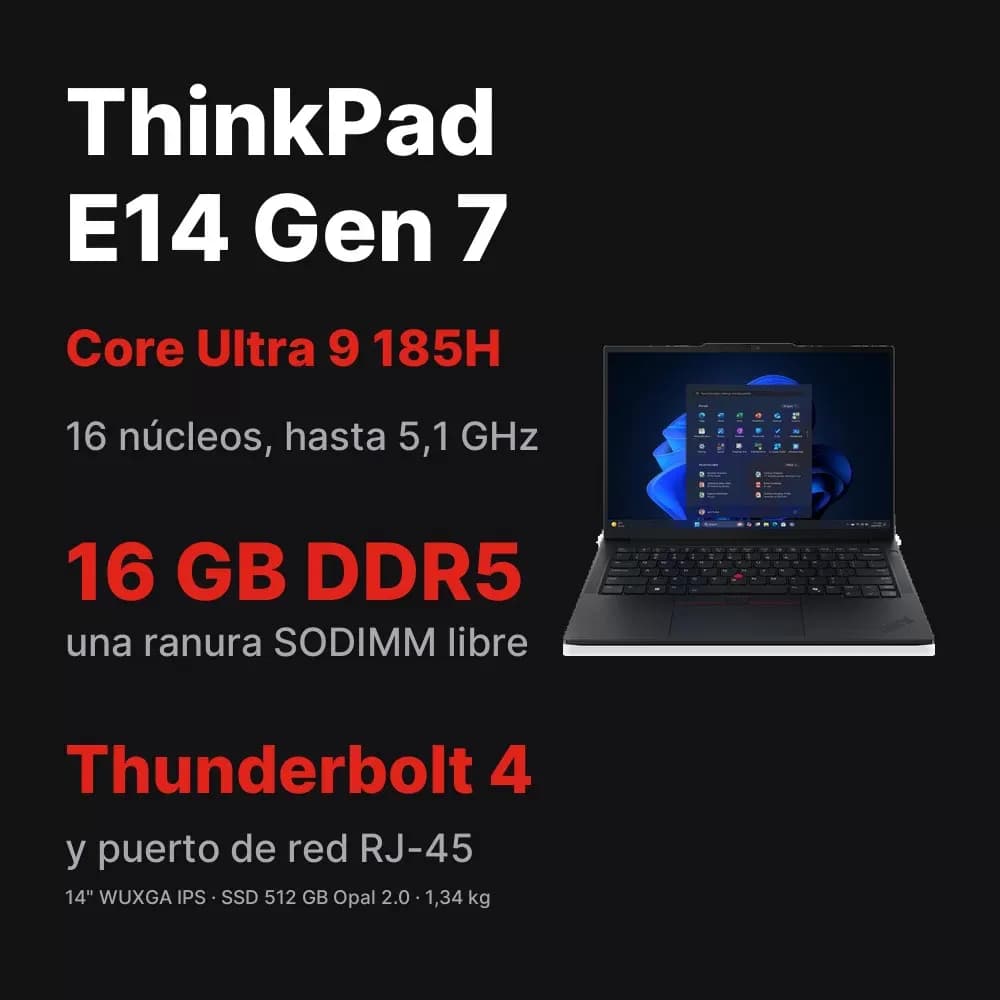 Lenovo ThinkPad E14 Gen 7 – 14" Core Ultra 9, 16 GB, 512 GB