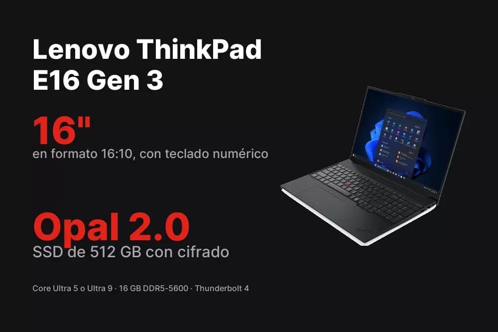 Lenovo ThinkPad E16 Gen 3 – Notebook 16" Core Ultra, 16 GB