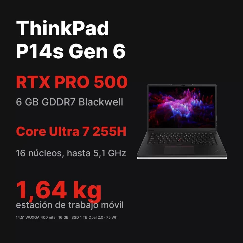 Lenovo ThinkPad P14s Gen 6 – workstation 14,5" RTX PRO 500