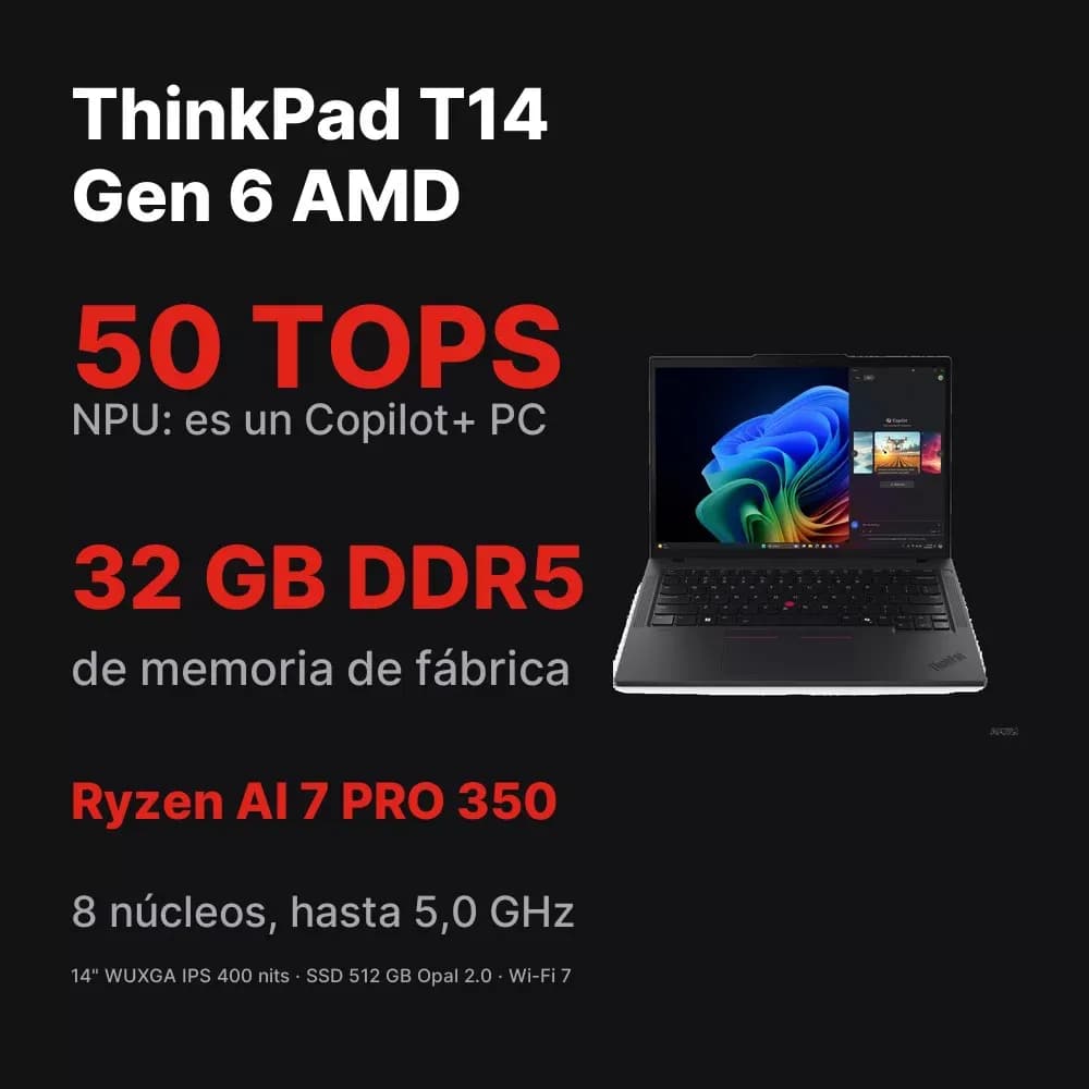 Lenovo ThinkPad T14 Gen 6 AMD – Copilot+ PC, 32 GB