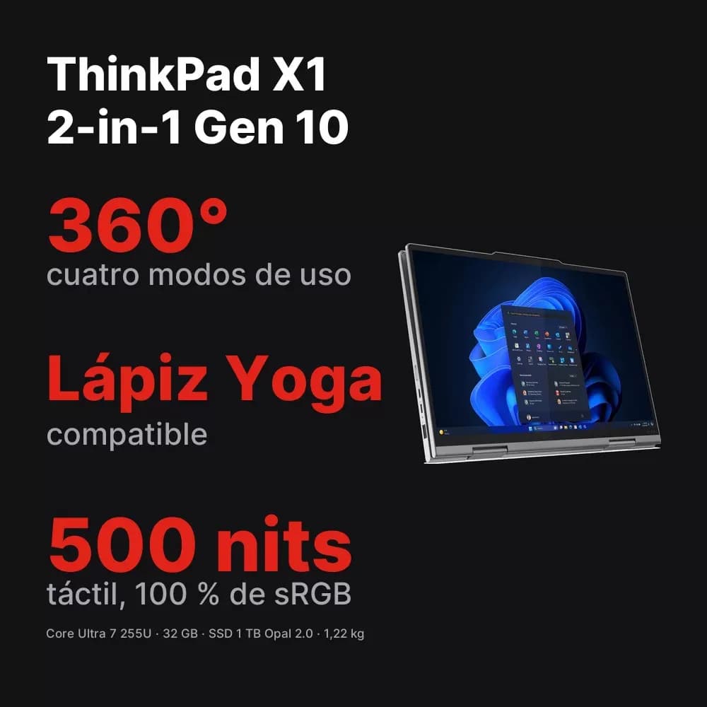 Lenovo ThinkPad X1 2-en-1 Gen 10 – convertible 14" táctil