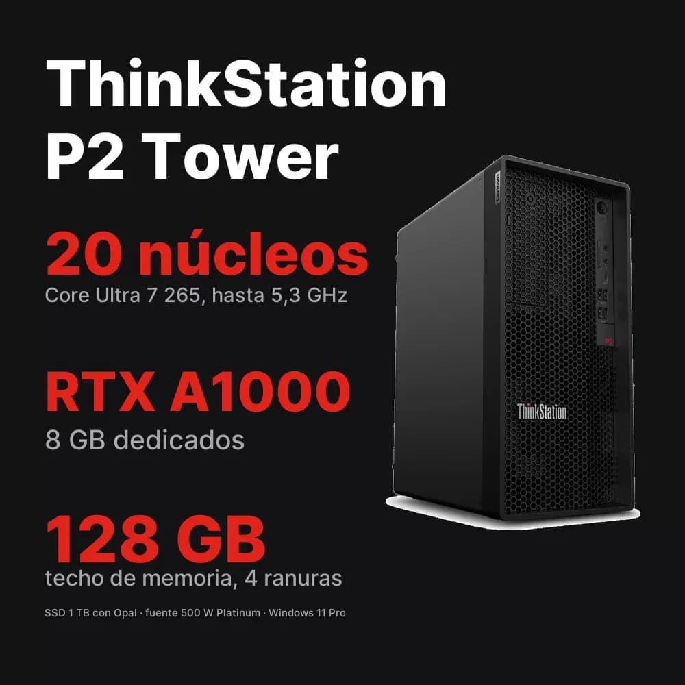 Lenovo ThinkStation P2 Tower – workstation RTX A1000