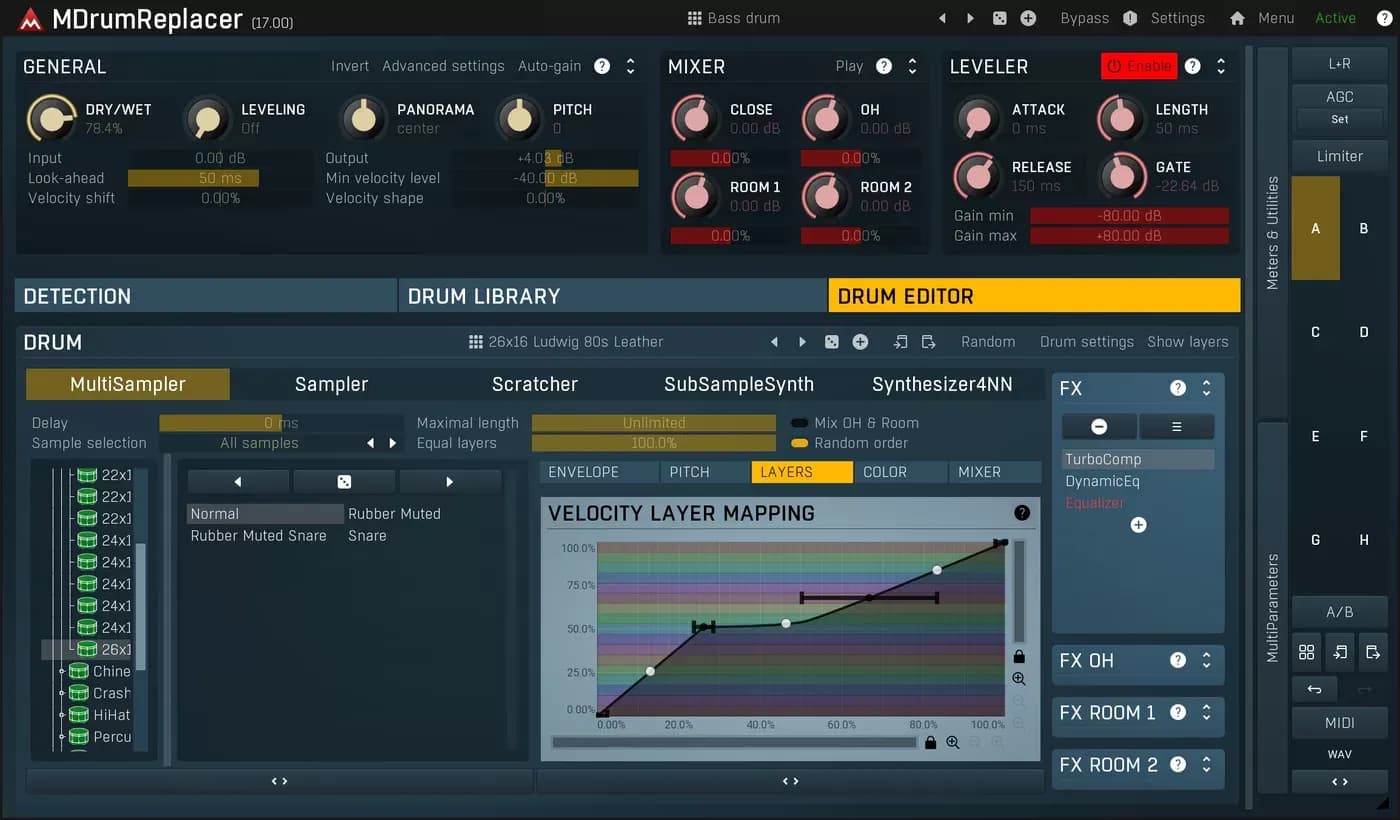 MeldaProduction MDrumReplacer – Reemplazo y refuerzo de golpes de batería (Descarga Digital)