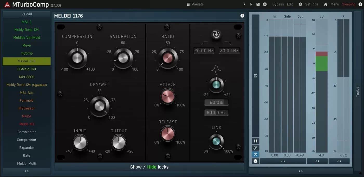 MeldaProduction MTurboComp – 14 compresores vintage en un plugin (Descarga Digital)