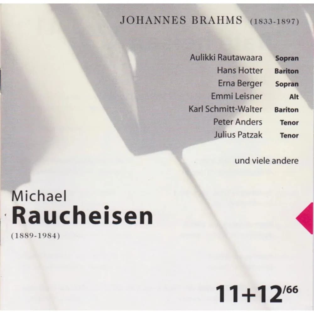 Michael Raucheisen, Johannes Brahms - Michael Raucheisen 11+12/66 (CD Doble (2CD) nuevo)