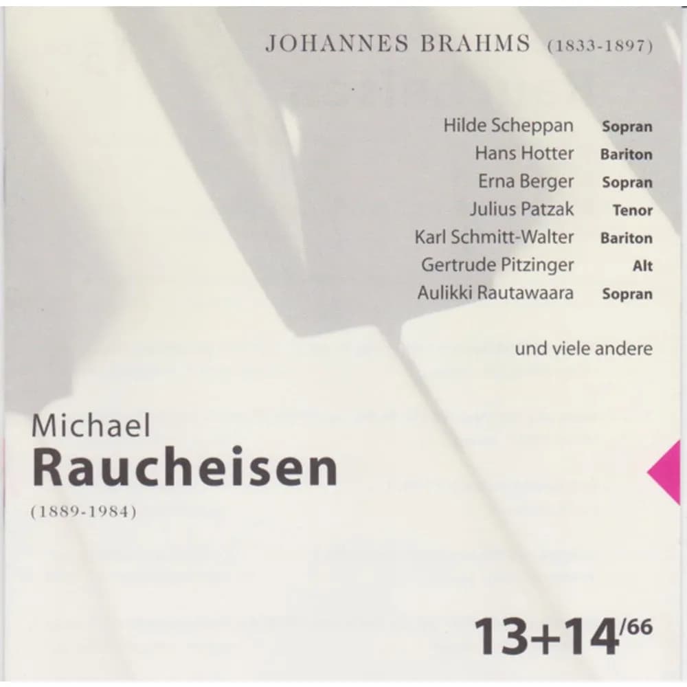 Michael Raucheisen, Johannes Brahms - Michael Raucheisen 13+14/66 (CD Doble (2CD) nuevo)