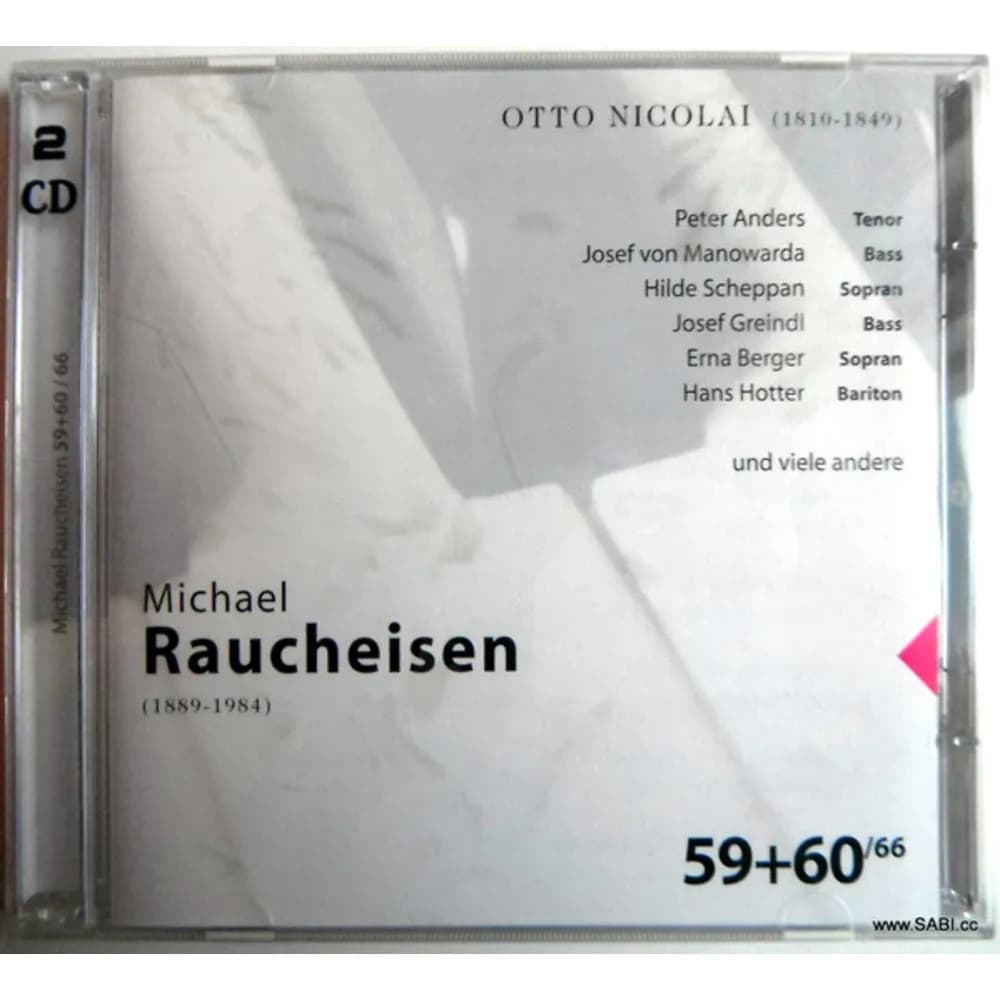 Michael Raucheisen, Otto Nicolai - Michael Raucheisen 59+60/66 (CD Doble (2CD) nuevo)