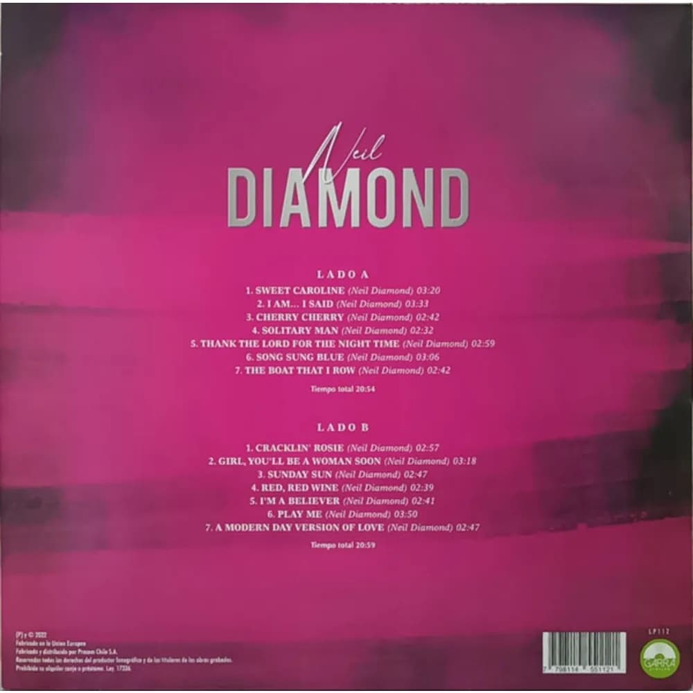Neil Diamond - Grandes Canciones Por Grandes Intérpretes (LP nuevo)