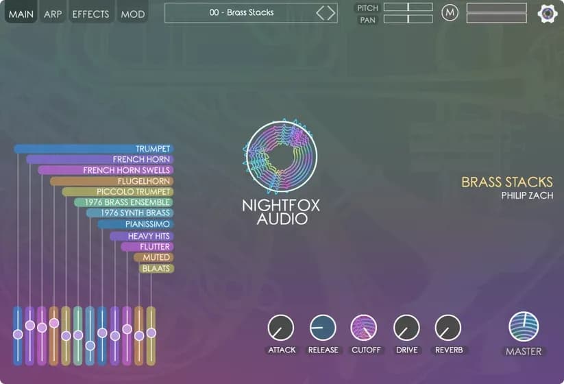 Nightfox Audio Brass Stacks – Instrumento Virtual de Metales (Brass) (Descarga Digital)