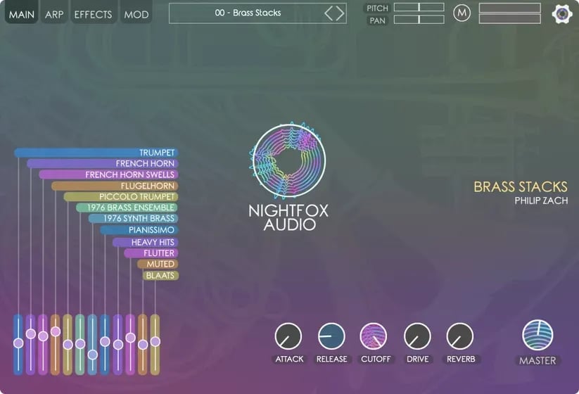Nightfox Audio Brass Stacks – Instrumento Virtual de Metales (Brass) (Descarga Digital) - Variante en LEMM DJ Store