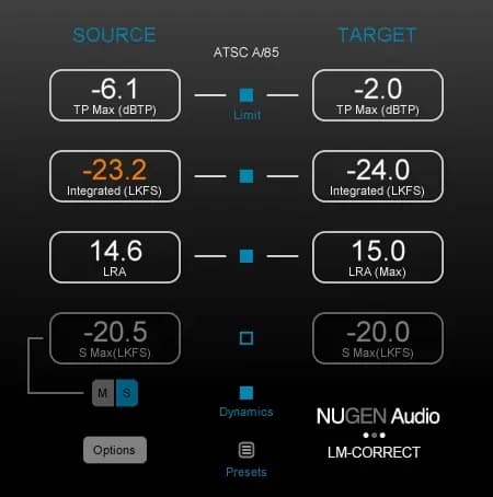 NUGEN Audio LM-Correct con DynApt – corrección de loudness (Descarga Digital)