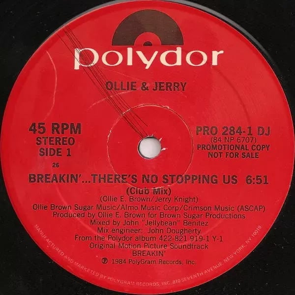 Ollie & Jerry - Breakin'... There's No Stopping Us (Promo) (Vinilo usado VG+) - Variante en LEMM DJ Store