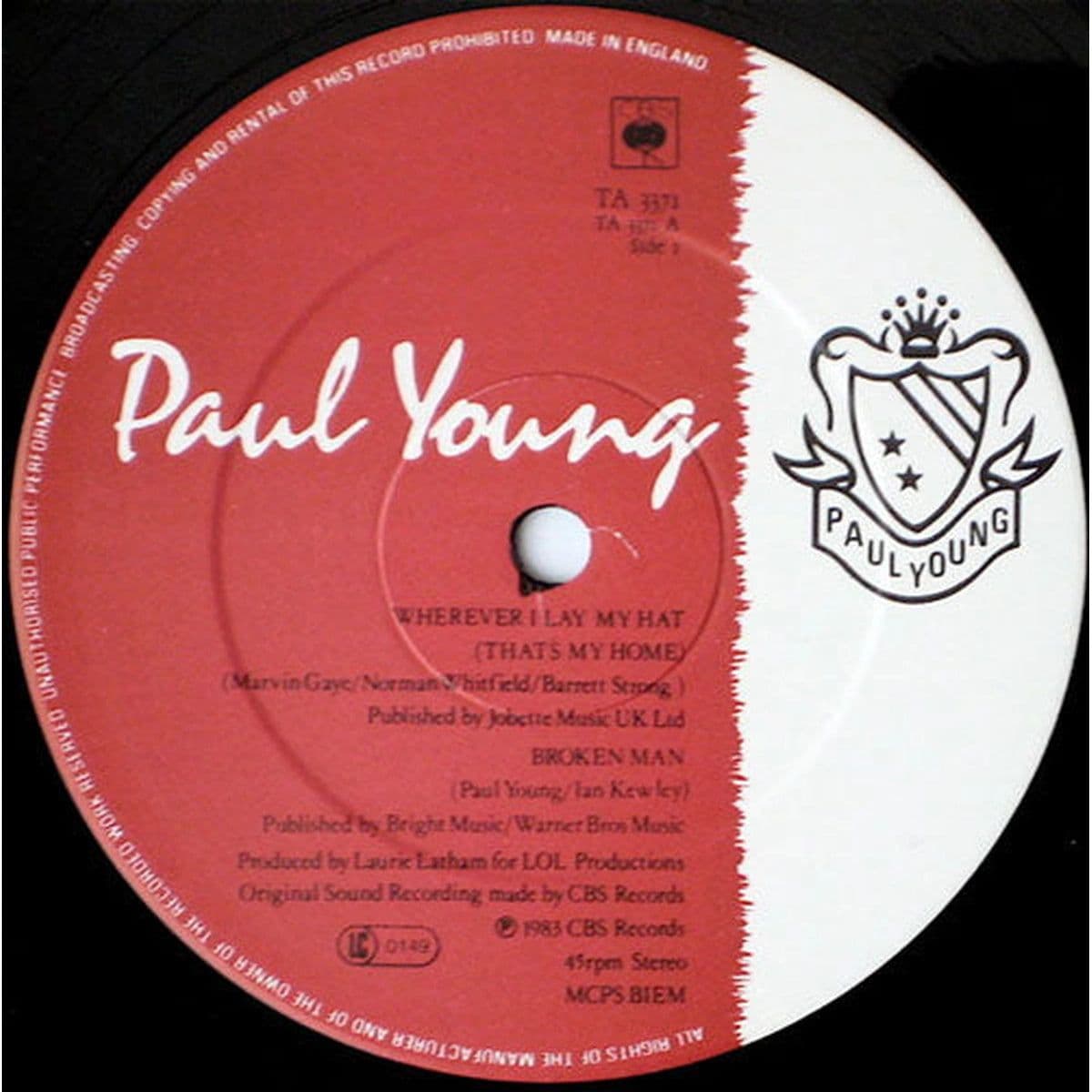 Paul Young – Wherever I Lay My Hat / Broken Man / Sex (Vinilo usado) (VG+)