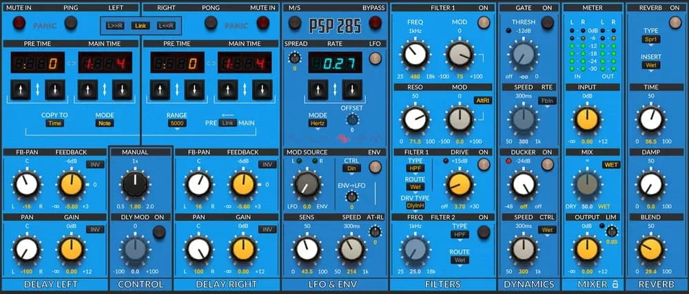PSP 285 – Delay Multiefecto con Modulación y Reverb (Descarga Digital)
