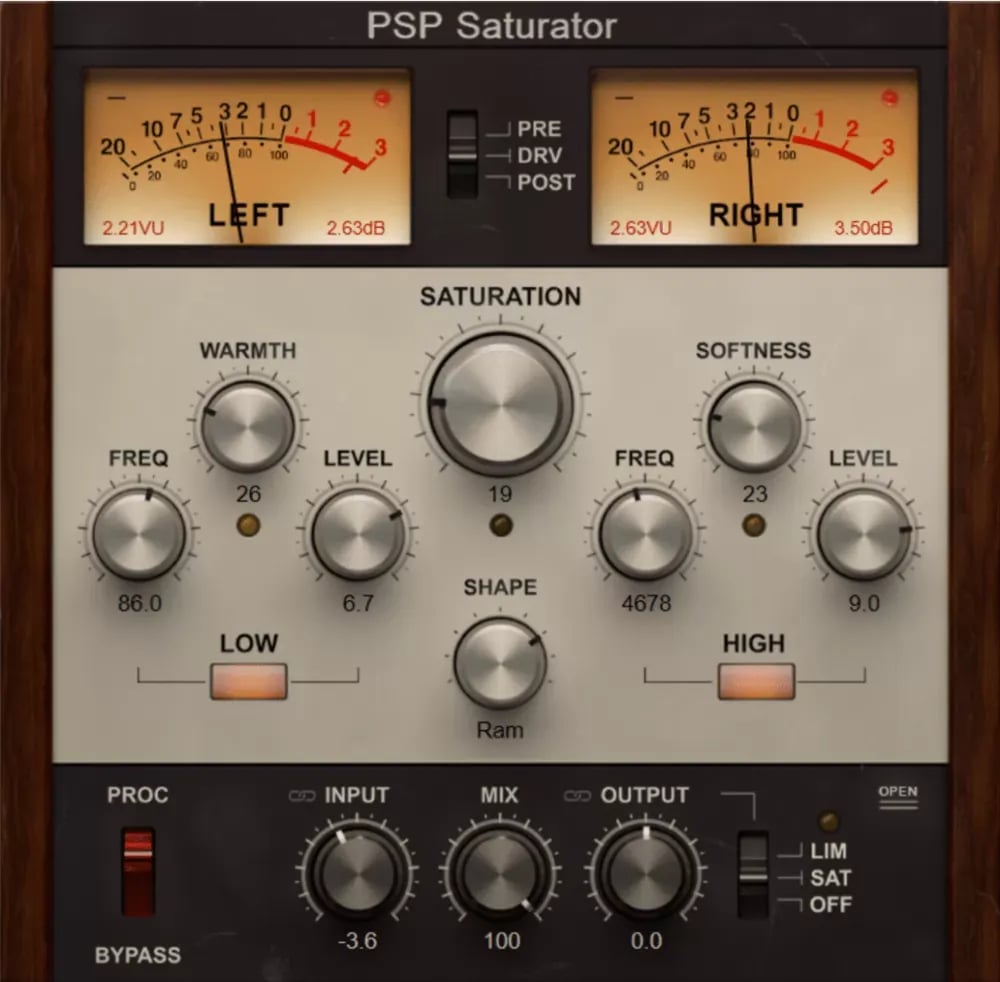 PSP Audioware Saturator – Saturación analógica de tape y válvula (Descarga Digital) - Variante en LEMM DJ Store
