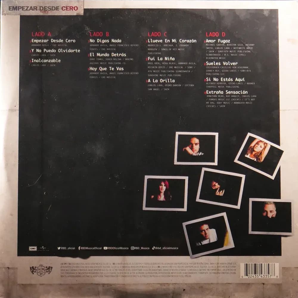 RBD - Empezar Desde Cero (Vinilo Doble 2LP nuevo)