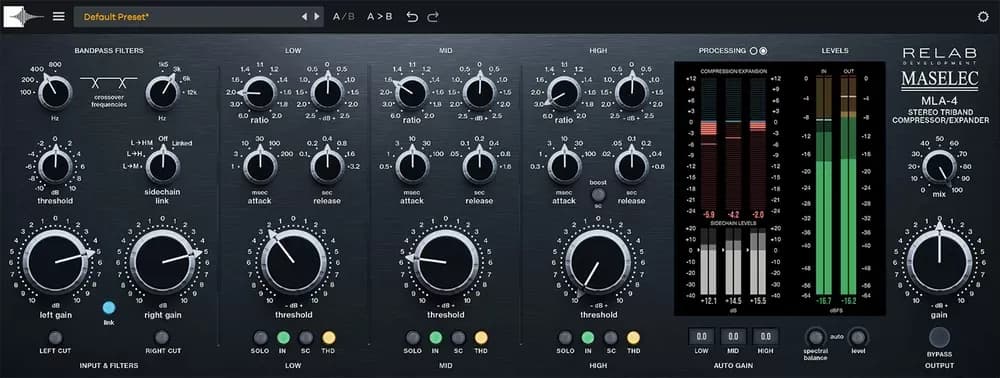 RELAB Maselec MLA-4 – Compresor/expansor multibanda de mastering (Descarga Digital)