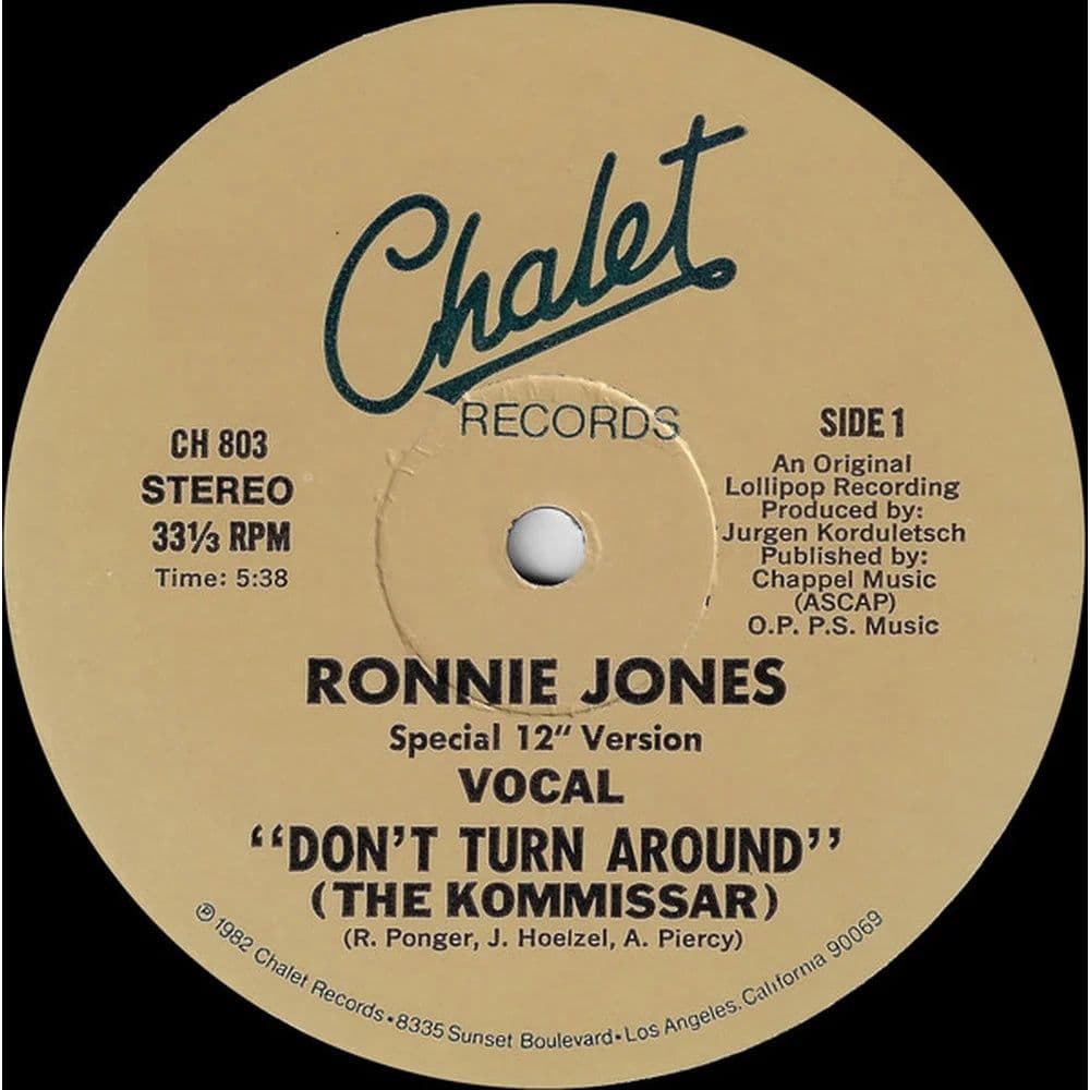 Ronnie Jones – Don't Turn Around (The Kommissar) (Special 12" Version) (Vinilo usado VG+)
