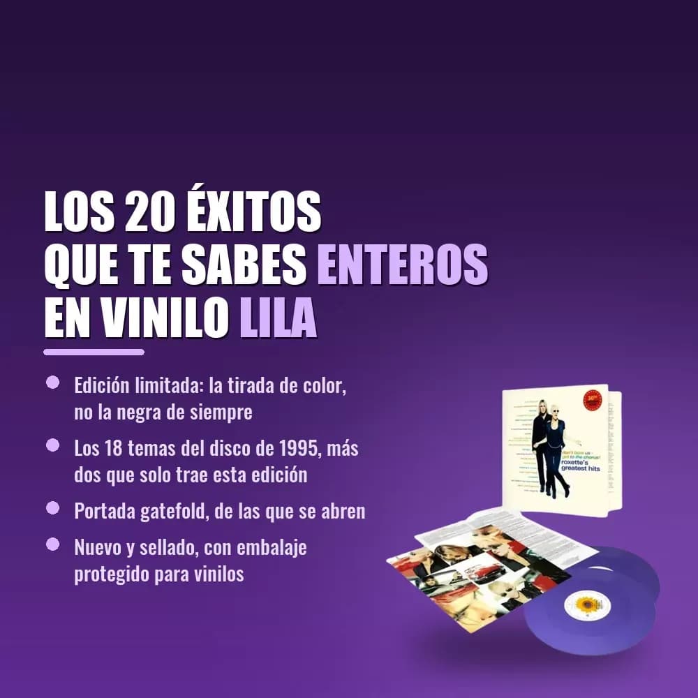 Roxette - Don't Bore Us - Get To The Chorus! (Roxette's Greatest Hits) (Vinilo Doble 2LP Lila, Edición Limitada 30 Aniversario)