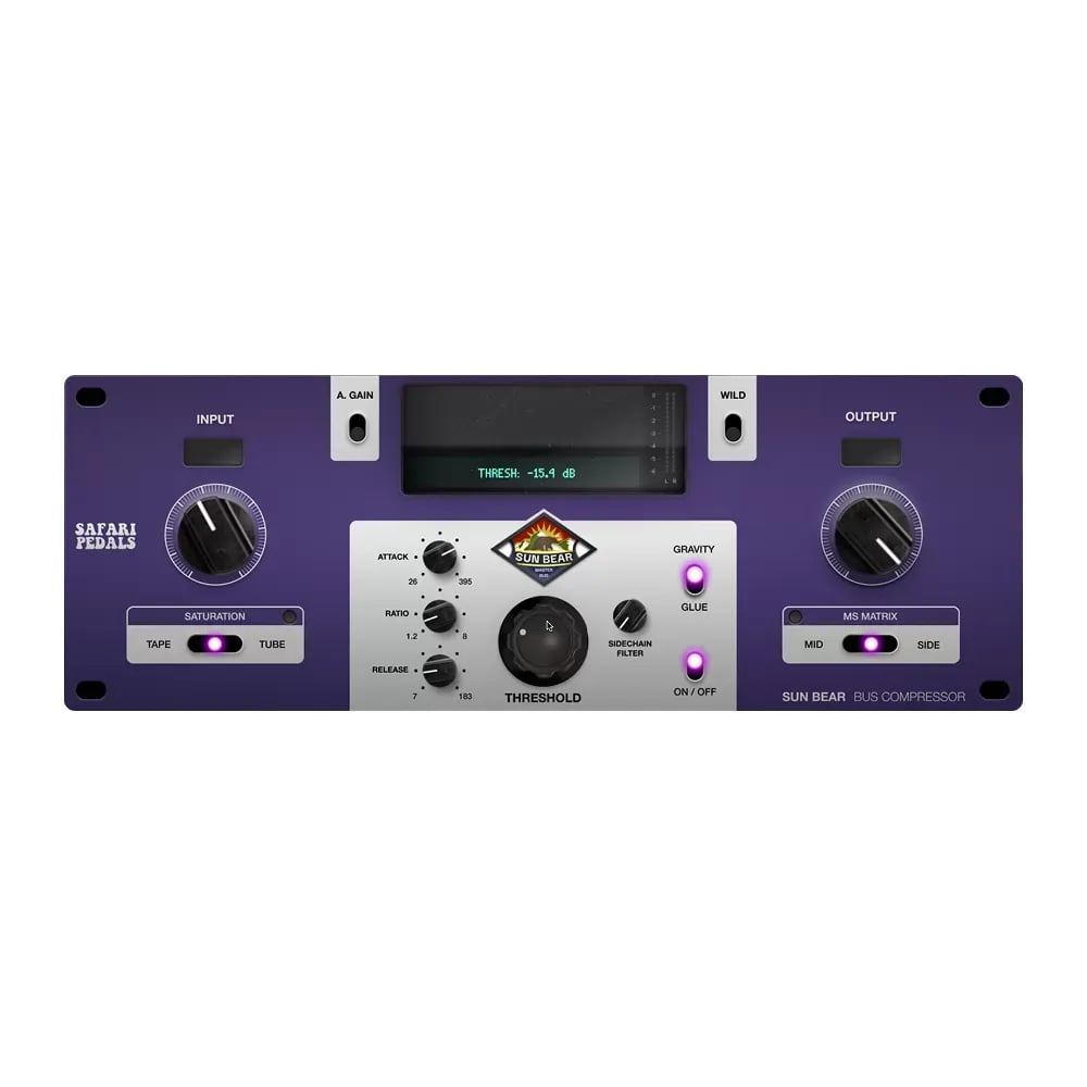 Safari Pedals Sun Bear Bus Compressor – Compresor de Bus de Masterización con Saturación Tape y Tube (Descarga Digital) - Var