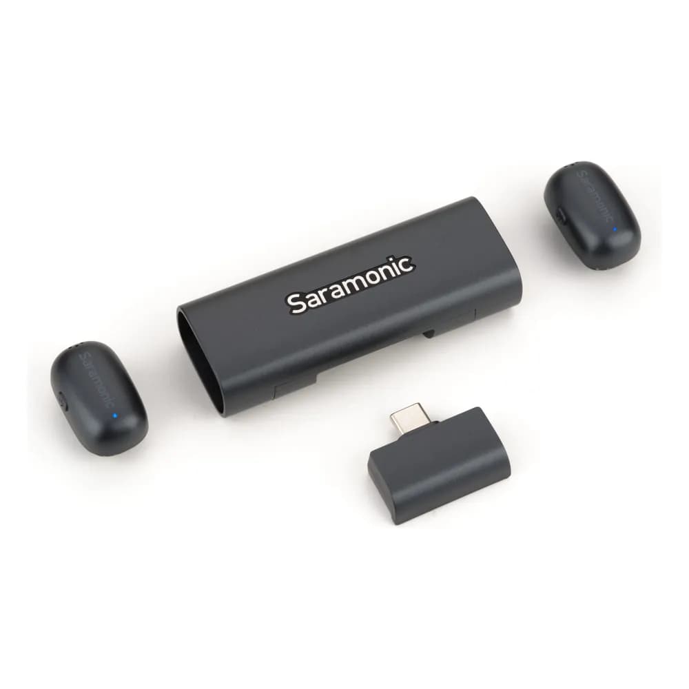Saramonic Air SE-01 – Micrófono Inalámbrico para Celular USB-C, Doble, con Estuche de Carga
