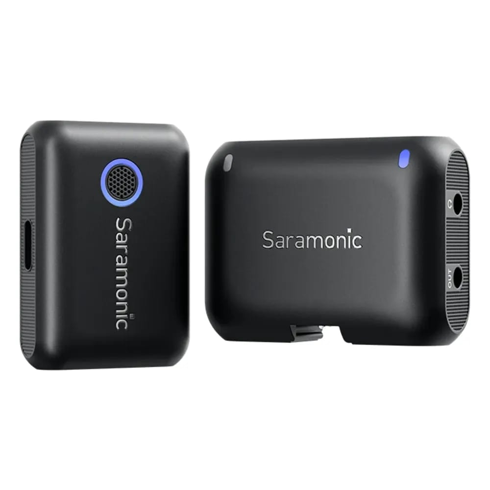 Saramonic Blink500 B2+ – Micrófono para Grabar Videos, Inalámbrico de 2 Canales para Cámara y Celular (3,5 mm, USB-C y Lightn